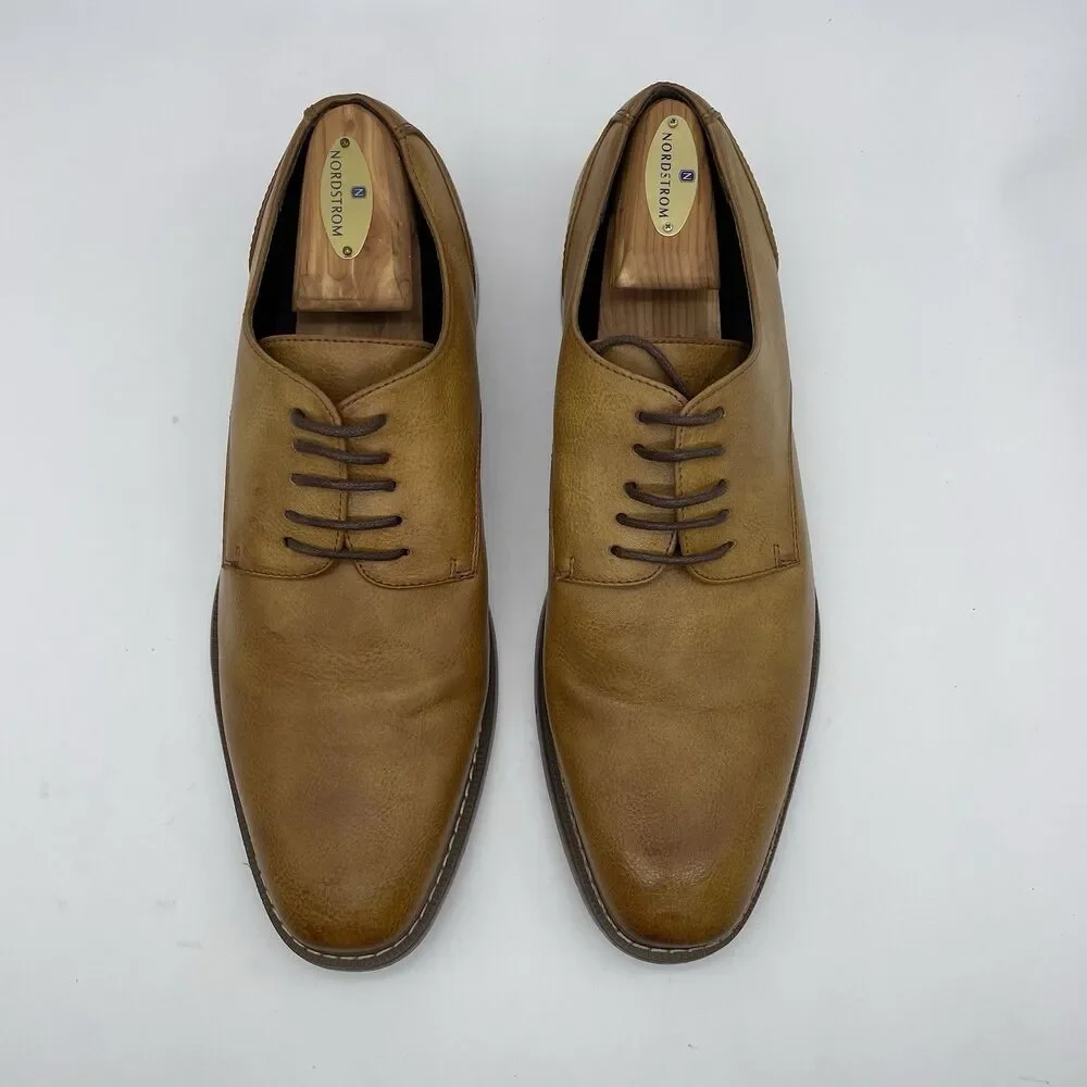Van Heusen Memory Foam Geraldo Dress Shoes Men's 10.5 M Tan Brown Oxford Regal